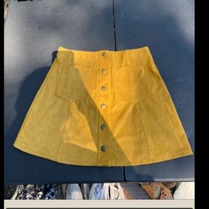 Forever 21 suede material mustard skirt
